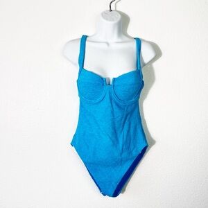 NEW Trina Turk Indio Underwire One-Piece Swimsuit Size 8 Blue